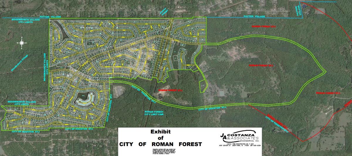 City of Roman Forest City Limit and ETJ Map